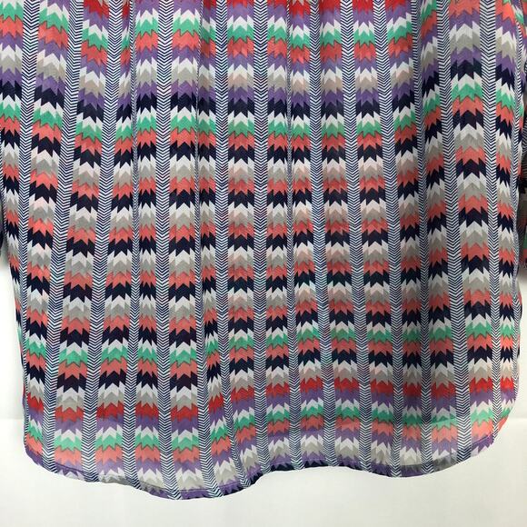 Gap Multicolor 3/4 Balloon Sleeves Scoop Neck Top Size M - Picture 6 of 11